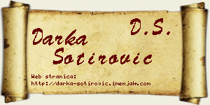 Darka Sotirović vizit kartica